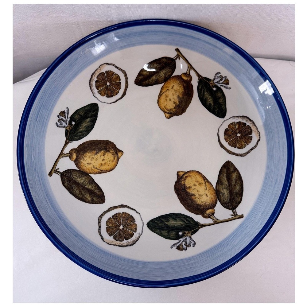 Villeroy & Boch Amarillo Pasta Bowl 13" Lemon Pattern Discontinued Portugal